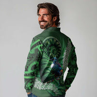 Tui Bird Koru Silver Fern Aotearoa Long Sleeve Polo Shirt LT9 - Polynesian Pride