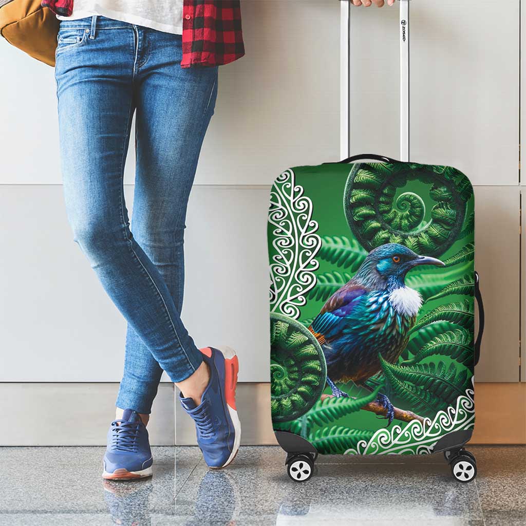 Tui Bird Koru Silver Fern Aotearoa Luggage Cover LT9 - Polynesian Pride