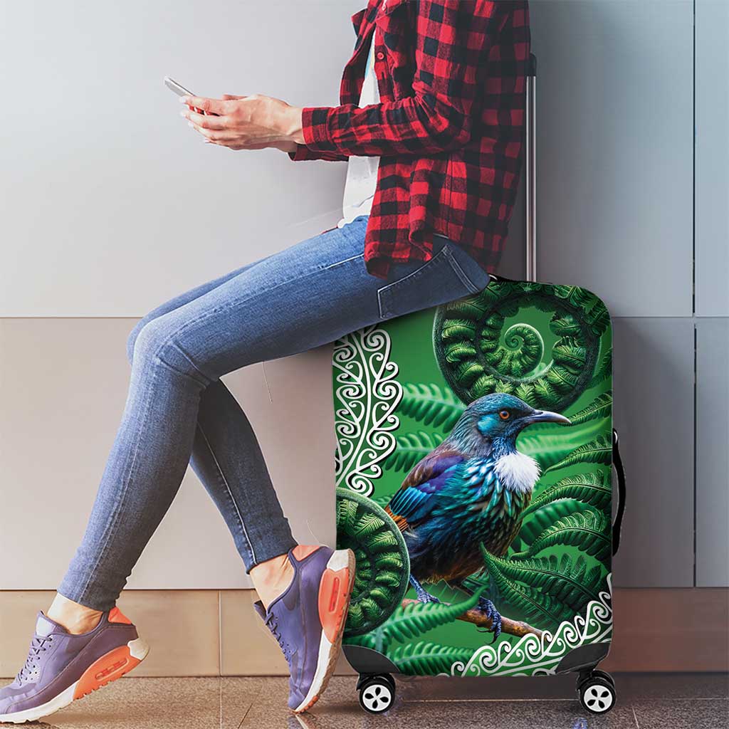 Tui Bird Koru Silver Fern Aotearoa Luggage Cover LT9 - Polynesian Pride