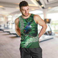 Tui Bird Koru Silver Fern Aotearoa Men Tank Top LT9 Green - Polynesian Pride