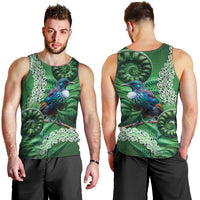 Tui Bird Koru Silver Fern Aotearoa Men Tank Top LT9 - Polynesian Pride