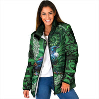 Tui Bird Koru Silver Fern Aotearoa Padded Jacket LT9 Women Green - Polynesian Pride