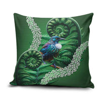 Tui Bird Koru Silver Fern Aotearoa Pillow Cover LT9 Green - Polynesian Pride