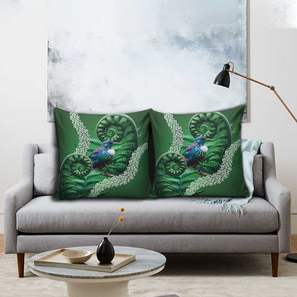 Tui Bird Koru Silver Fern Aotearoa Pillow Cover LT9 - Polynesian Pride