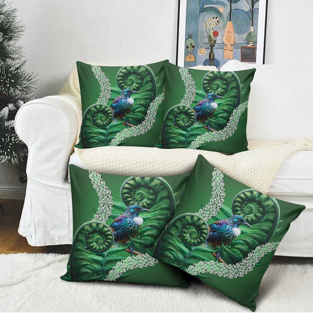 Tui Bird Koru Silver Fern Aotearoa Pillow Cover LT9 - Polynesian Pride