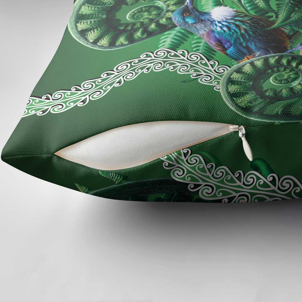 Tui Bird Koru Silver Fern Aotearoa Pillow Cover LT9 - Polynesian Pride