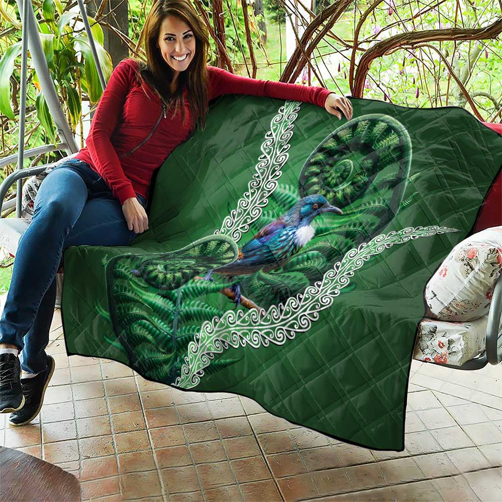 Tui Bird Koru Silver Fern Aotearoa Quilt LT9 - Polynesian Pride