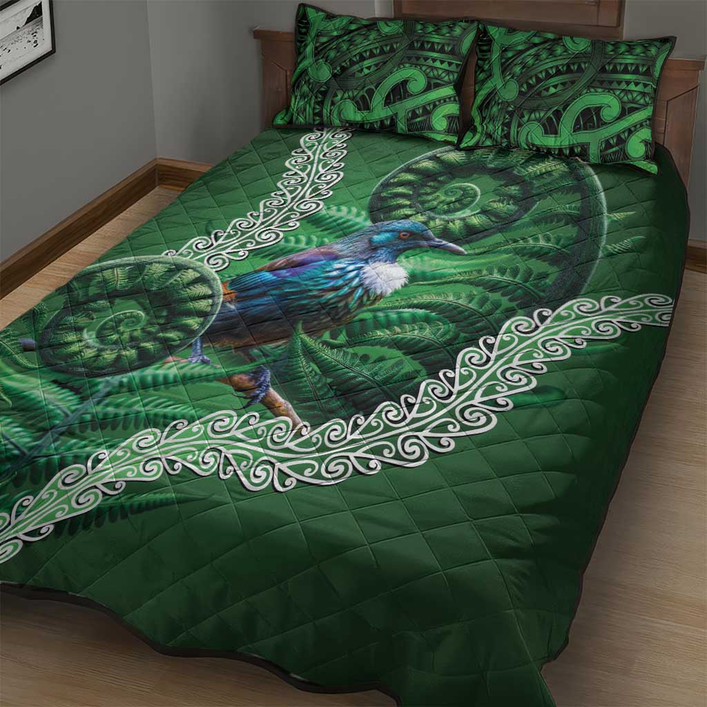 Tui Bird Koru Silver Fern Aotearoa Quilt Bed Set LT9 - Polynesian Pride