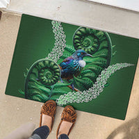 Tui Bird Koru Silver Fern Aotearoa Rubber Doormat