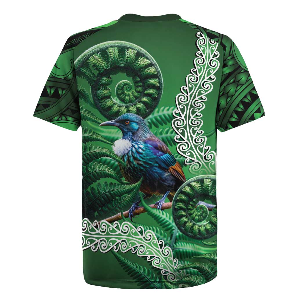 Tui Bird Koru Silver Fern Aotearoa Rugby Jersey LT9 - Polynesian Pride