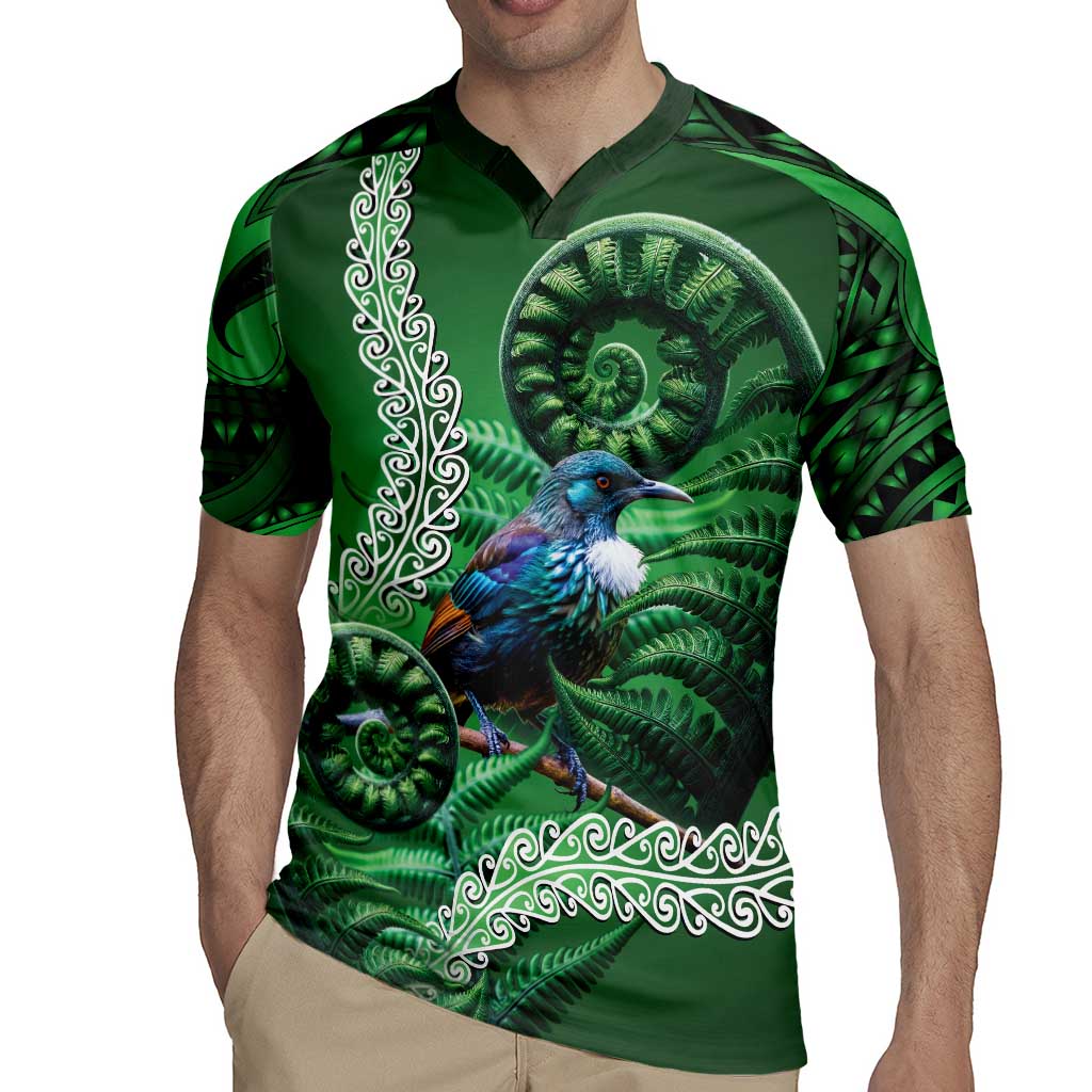 Tui Bird Koru Silver Fern Aotearoa Rugby Jersey LT9 - Polynesian Pride