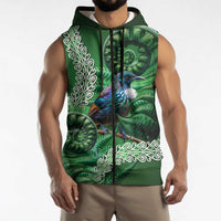 Tui Bird Koru Silver Fern Aotearoa Sleeveless Zip Hoodie LT9 - Polynesian Pride