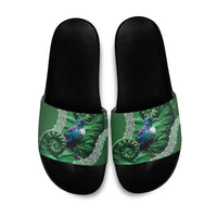 Tui Bird Koru Silver Fern Aotearoa Slide Sandals LT9 Green - Polynesian Pride