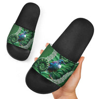 Tui Bird Koru Silver Fern Aotearoa Slide Sandals LT9 - Polynesian Pride