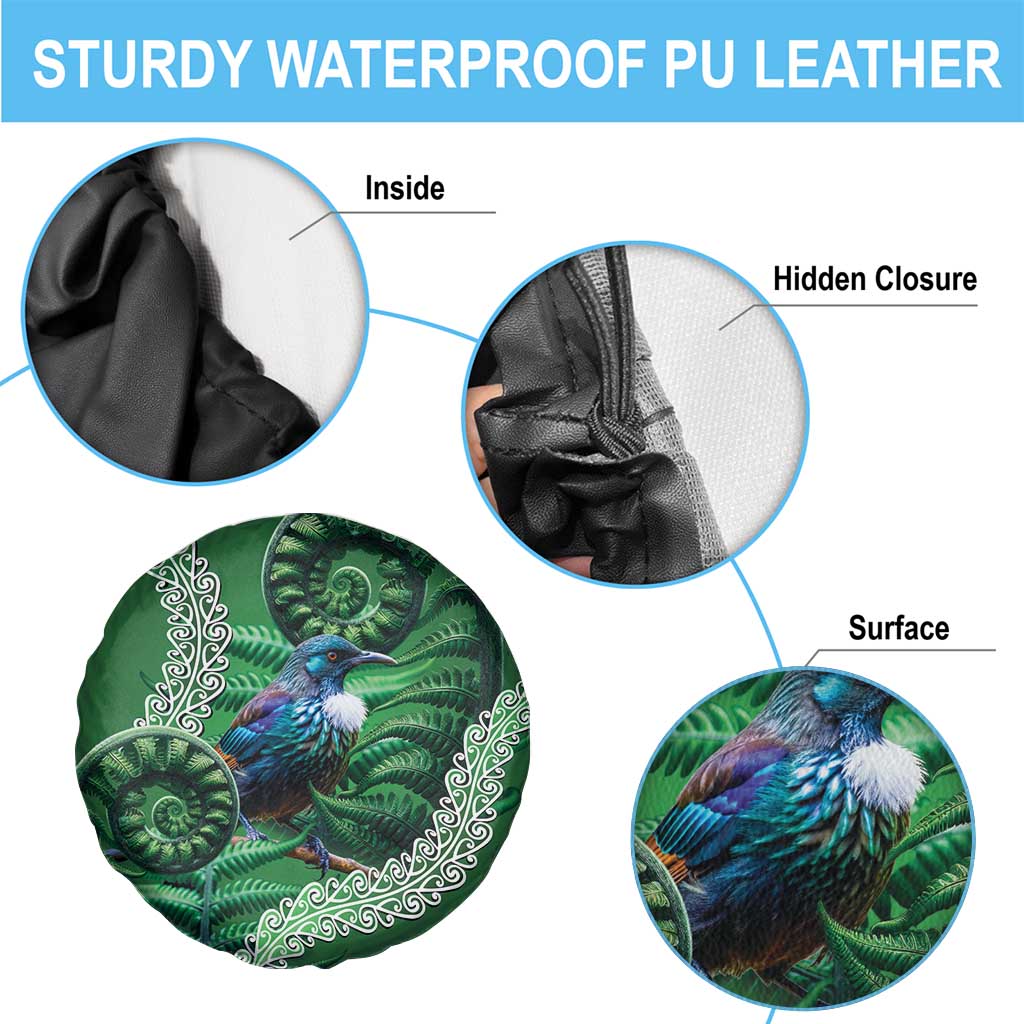 Tui Bird Koru Silver Fern Aotearoa Spare Tire Cover LT9 - Polynesian Pride