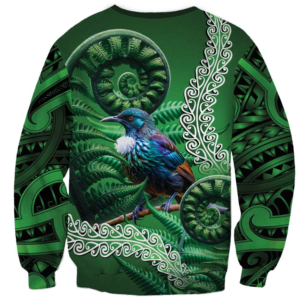 Tui Bird Koru Silver Fern Aotearoa Sweatshirt LT9 - Polynesian Pride