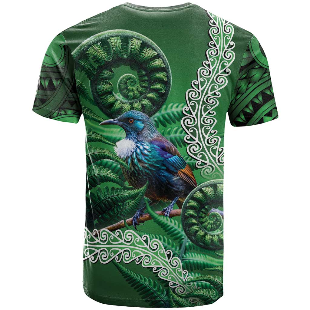 Tui Bird Koru Silver Fern Aotearoa T Shirt