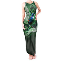 Tui Bird Koru Silver Fern Aotearoa Tank Maxi Dress LT9 Women Green - Polynesian Pride
