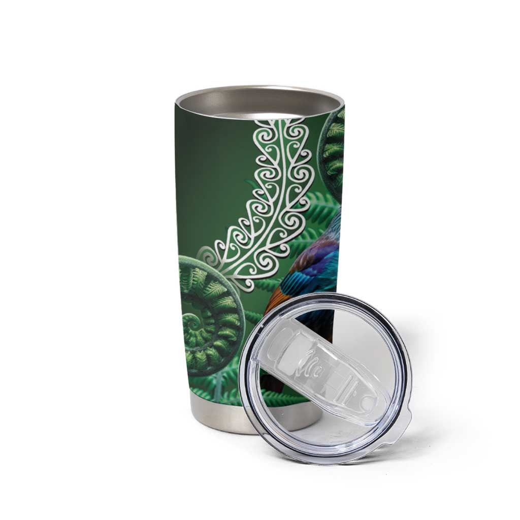 Tui Bird Koru Silver Fern Aotearoa Tumbler Cup LT9 - Polynesian Pride
