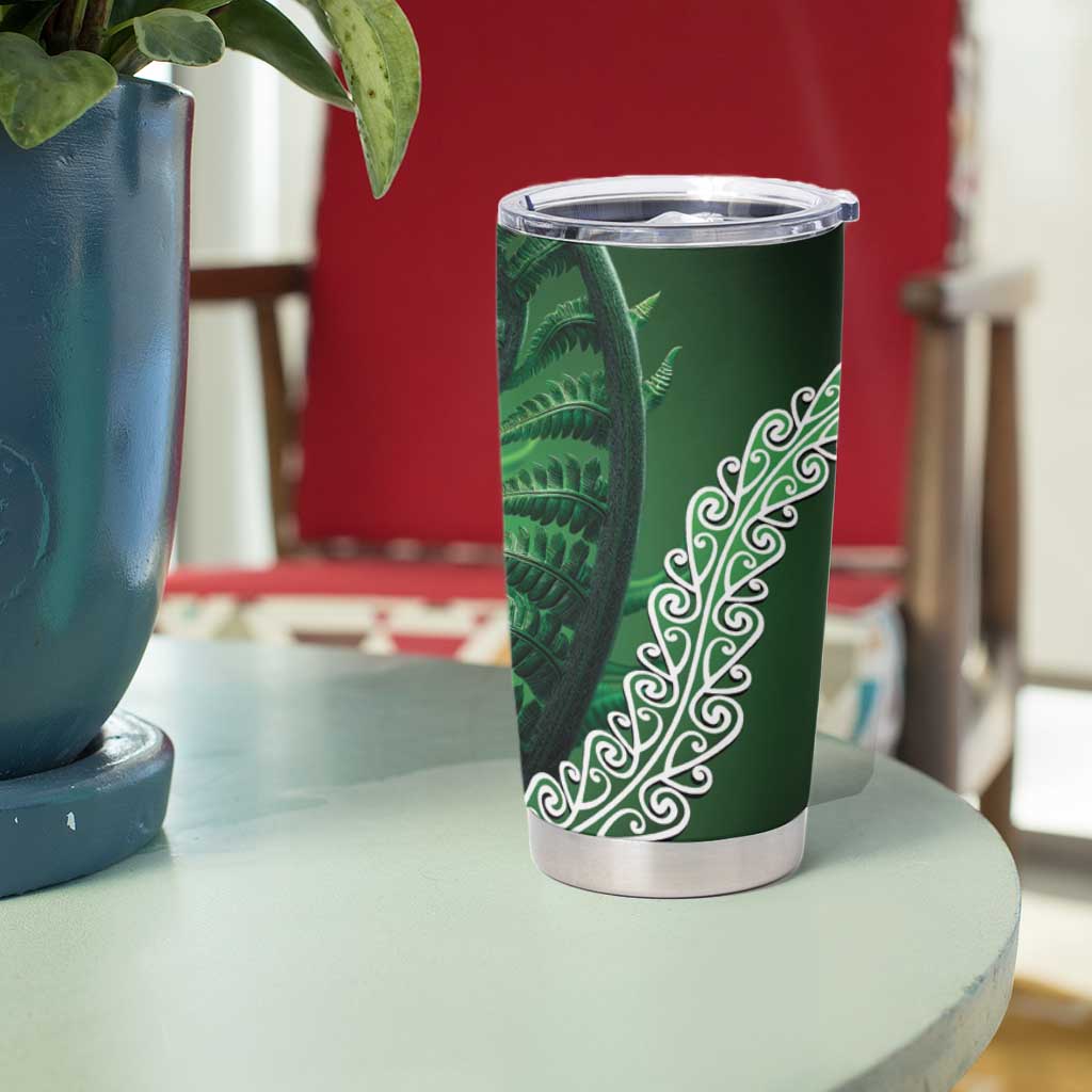 Tui Bird Koru Silver Fern Aotearoa Tumbler Cup LT9 - Polynesian Pride