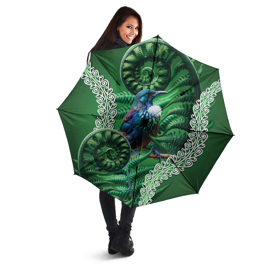 Tui Bird Koru Silver Fern Aotearoa Umbrella LT9 - Polynesian Pride