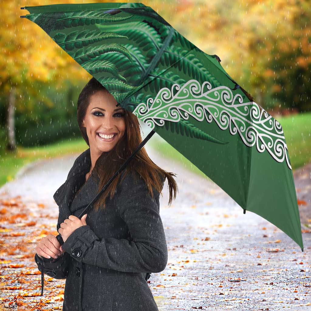 Tui Bird Koru Silver Fern Aotearoa Umbrella LT9 - Polynesian Pride