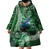 Tui Bird Koru Silver Fern Aotearoa Wearable Blanket Hoodie LT9 - Polynesian Pride