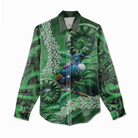 Tui Bird Koru Silver Fern Aotearoa Women Casual Shirt LT9 - Polynesian Pride