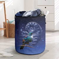 Tui Bird Matariki Galaxy Laundry Basket Koru Silver Fern Aotearoa LT9 Galaxy - Polynesian Pride