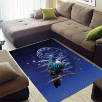 Tui Bird Matariki Galaxy Area Rug Koru Silver Fern Aotearoa LT9 - Polynesian Pride