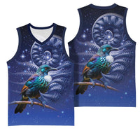 Tui Bird Matariki Galaxy Basketball Jersey Koru Silver Fern Aotearoa LT9 - Polynesian Pride
