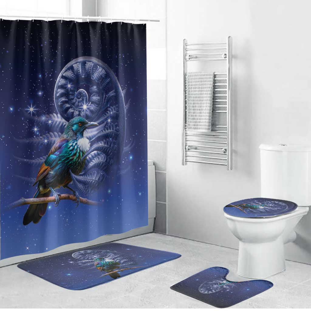 Tui Bird Matariki Galaxy Bathroom Set Koru Silver Fern Aotearoa LT9 Bathroom Set (4 pcs) Galaxy - Polynesian Pride