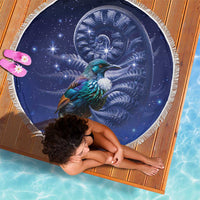Tui Bird Matariki Galaxy Beach Blanket Koru Silver Fern Aotearoa LT9 - Polynesian Pride