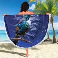 Tui Bird Matariki Galaxy Beach Blanket Koru Silver Fern Aotearoa LT9 - Polynesian Pride