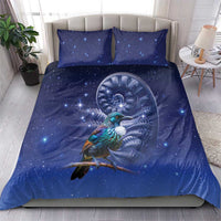 Tui Bird Matariki Galaxy Bedding Set Koru Silver Fern Aotearoa LT9 - Polynesian Pride