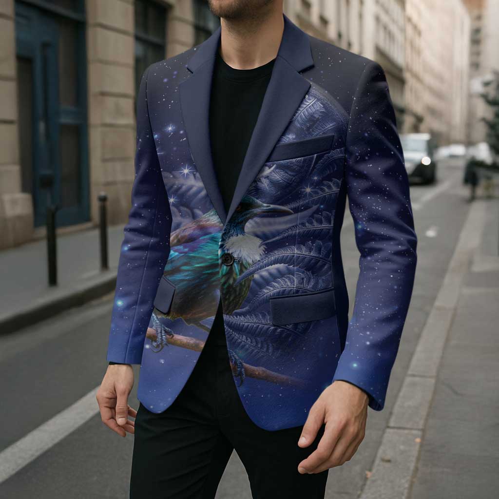 Tui Bird Matariki Galaxy Blazer Koru Silver Fern Aotearoa LT9 - Polynesian Pride