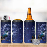 Tui Bird Matariki Galaxy 4 in 1 Can Cooler Tumbler Koru Silver Fern Aotearoa LT9 - Polynesian Pride