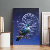 Tui Bird Matariki Galaxy Canvas Wall Art Koru Silver Fern Aotearoa LT9 - Polynesian Pride