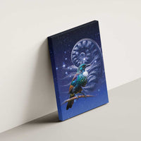 Tui Bird Matariki Galaxy Canvas Wall Art Koru Silver Fern Aotearoa LT9 - Polynesian Pride