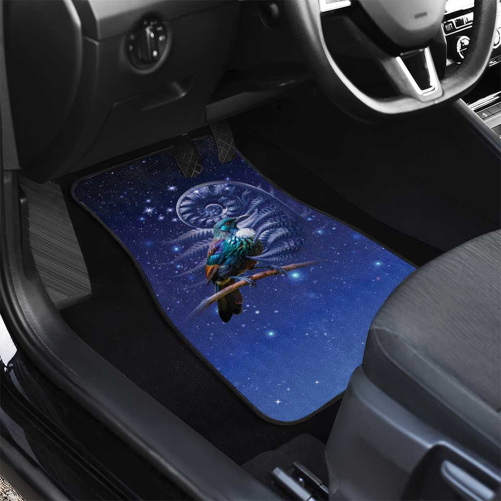 Tui Bird Matariki Galaxy Car Mats Koru Silver Fern Aotearoa LT9 - Polynesian Pride