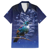 Tui Bird Matariki Galaxy Family Matching Long Sleeve Bodycon Dress and Hawaiian Shirt Koru Silver Fern Aotearoa