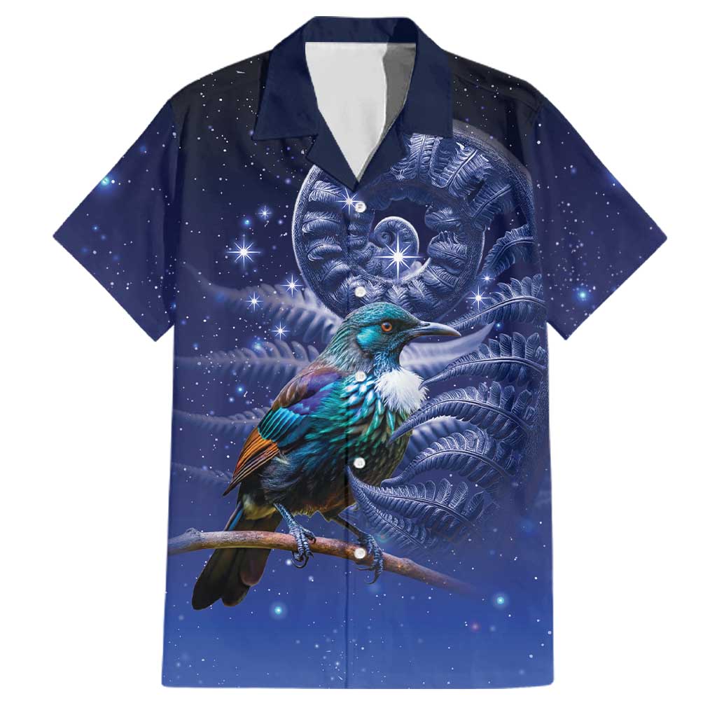 Tui Bird Matariki Galaxy Family Matching Mermaid Dress and Hawaiian Shirt Koru Silver Fern Aotearoa