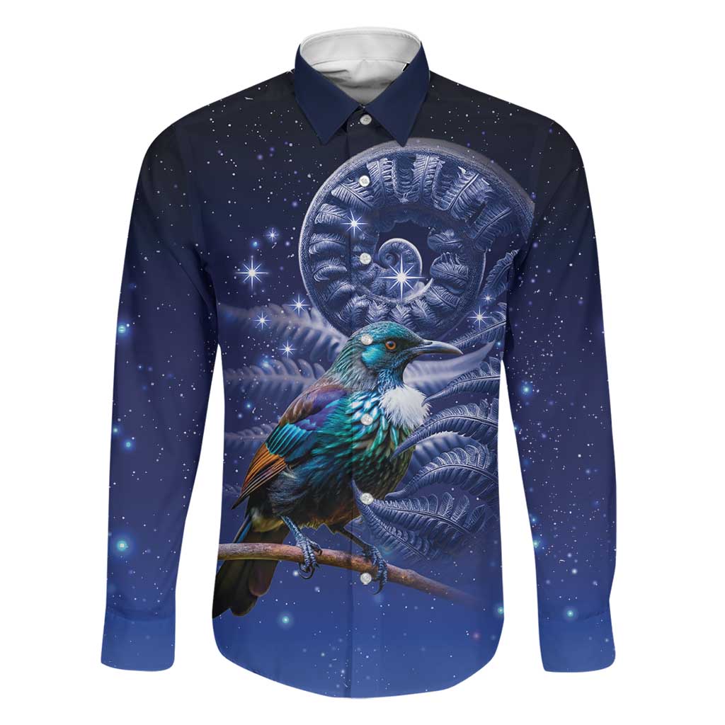 Tui Bird Matariki Galaxy Family Matching Mermaid Dress and Hawaiian Shirt Koru Silver Fern Aotearoa