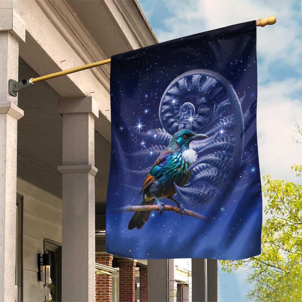 Tui Bird Matariki Galaxy Garden Flag Koru Silver Fern Aotearoa LT9 House Flag Galaxy - Polynesian Pride