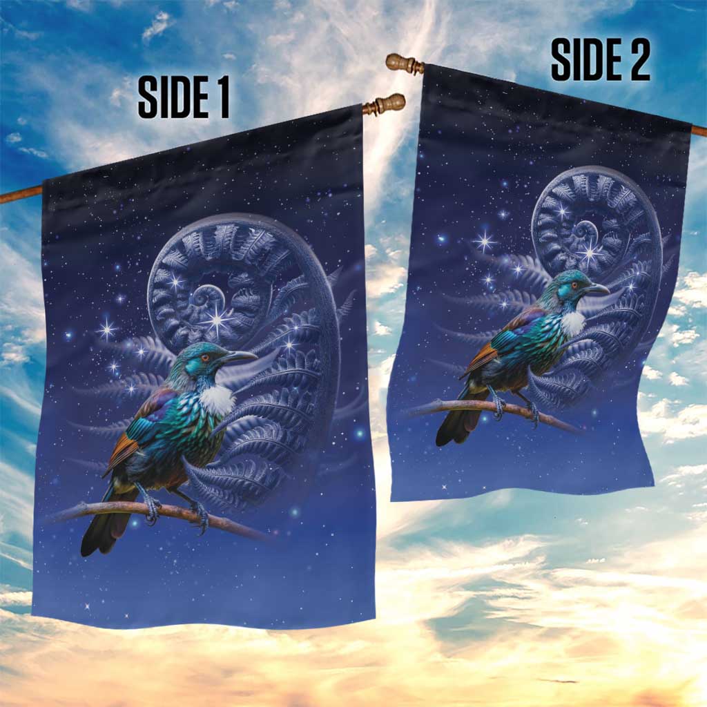 Tui Bird Matariki Galaxy Garden Flag Koru Silver Fern Aotearoa LT9 - Polynesian Pride