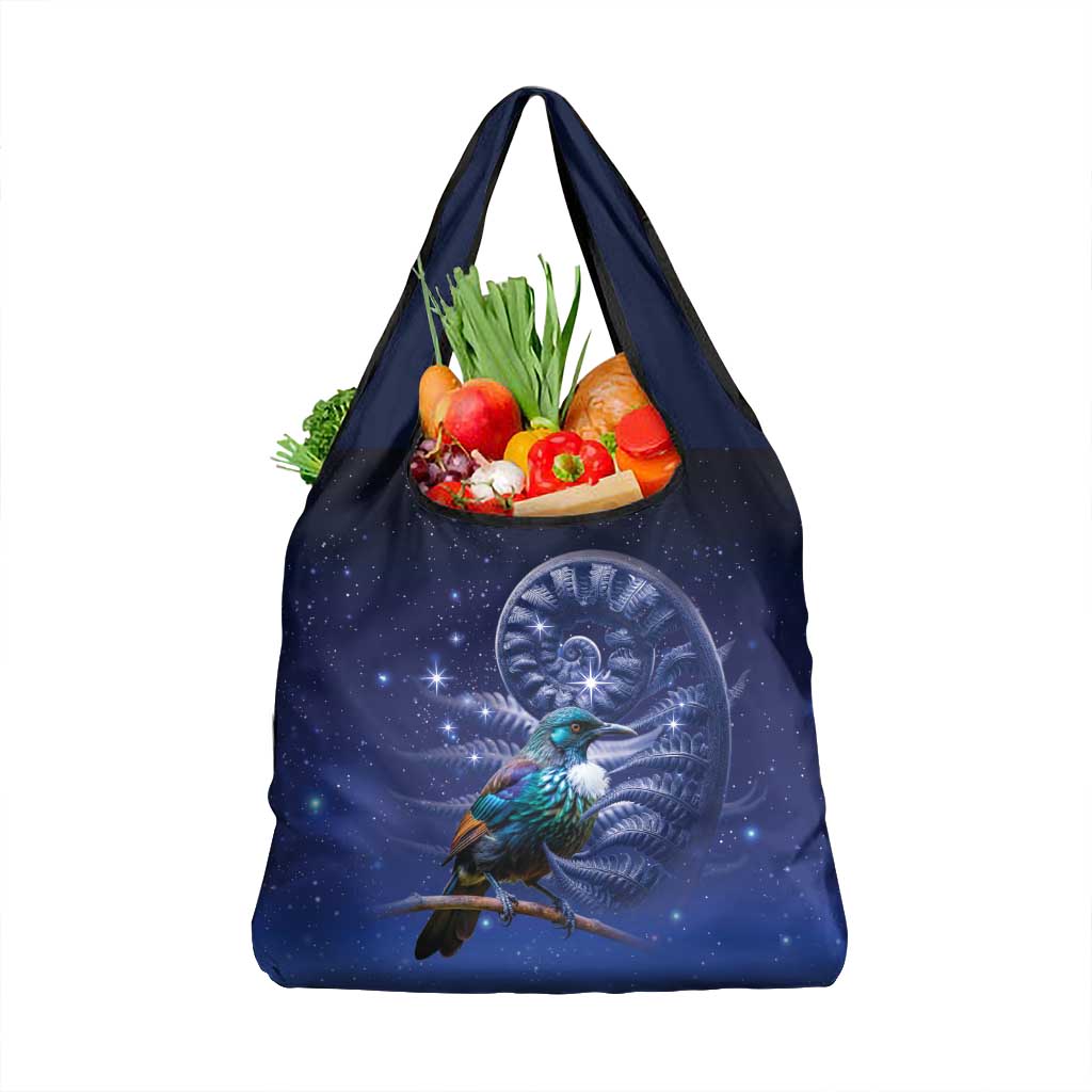 Tui Bird Matariki Galaxy Grocery Bag Koru Silver Fern Aotearoa LT9 1-pack One Size Galaxy - Polynesian Pride