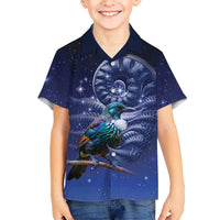 Tui Bird Matariki Galaxy Hawaiian Shirt Koru Silver Fern Aotearoa LT9 - Polynesian Pride