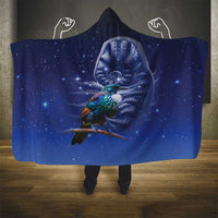 Tui Bird Matariki Galaxy Hooded Blanket Koru Silver Fern Aotearoa LT9 - Polynesian Pride