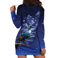 Tui Bird Matariki Galaxy Hoodie Dress Koru Silver Fern Aotearoa LT9 - Polynesian Pride