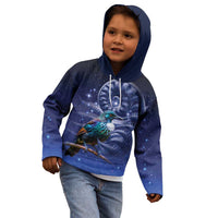 Tui Bird Matariki Galaxy Kid Hoodie Koru Silver Fern Aotearoa LT9 - Polynesian Pride